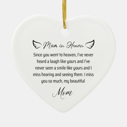 passed away missing my mom in heaven Birthday  Ceramic Ornament