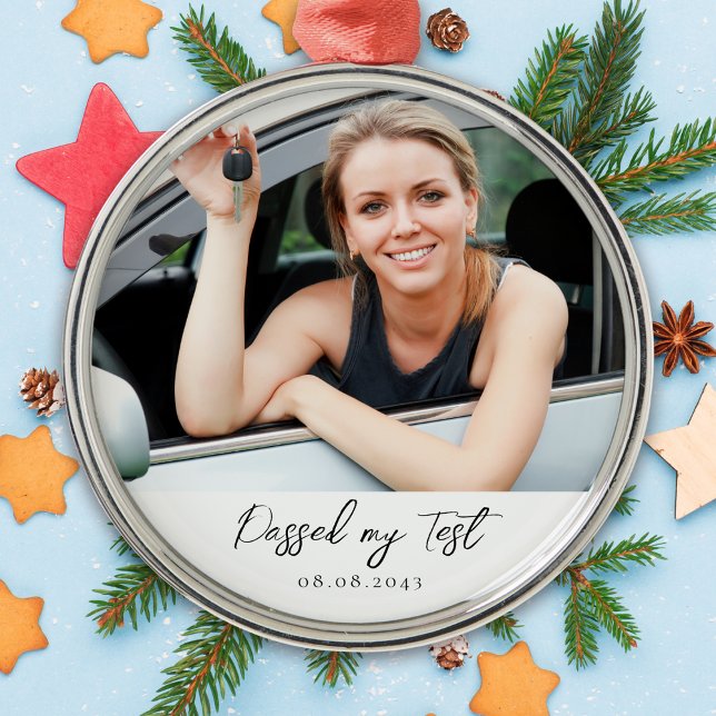 Passed Driving Test Congratulations Photo Keepsake Metal Ornament (Creator Uploaded)