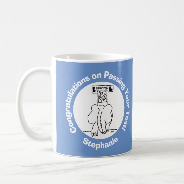 Passed Driving Test. Driving School Elephant. Coffee Mug (Left)