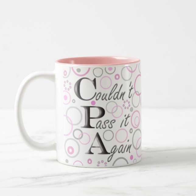 Passed My CPA Exams! Couldn't Pass it Again! Two-Tone Coffee Mug (Left)