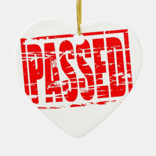 Passed red rubber stap effect ceramic ornament