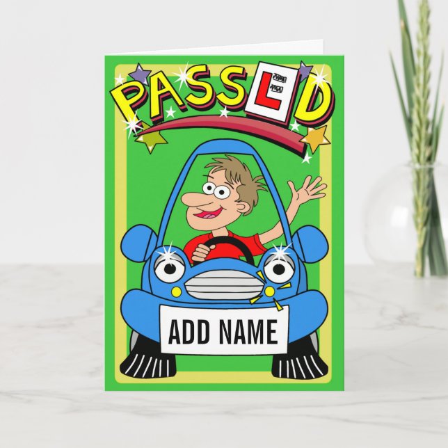 Passed test, name can be placed in number plate ca card (Front)