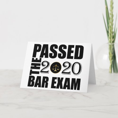 Passed the 2020 Bar Exam Card