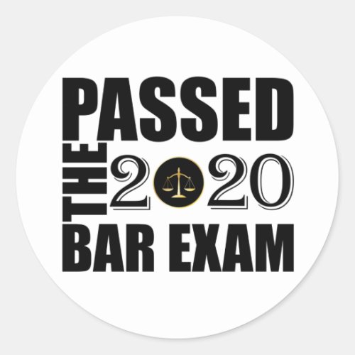 Passed the 2020 Bar Exam Classic Round Sticker