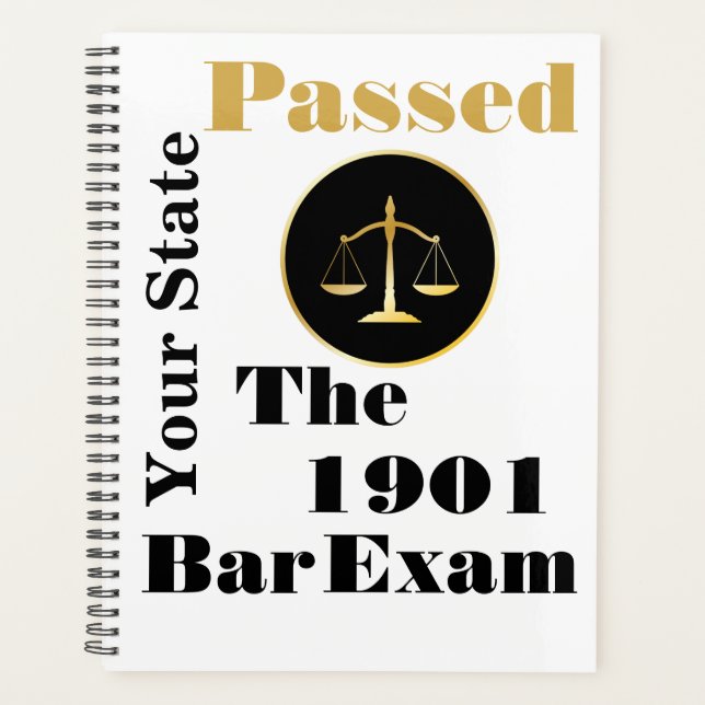 Passed the Bar Exam (Customize State and Year) Planner (Front)