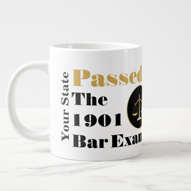Passed the Bar Exam (Customize State & Year) Giant Coffee Mug (Left)