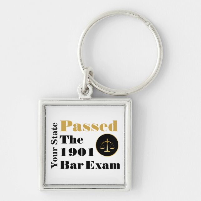 Passed the Bar Exam (Customize State & Year) Keychain (Front)