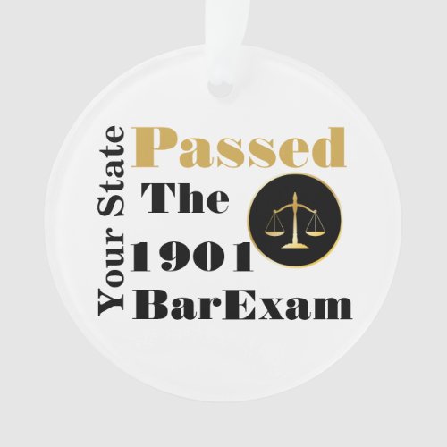 Passed the Bar Exam Customize State  Year Ornament