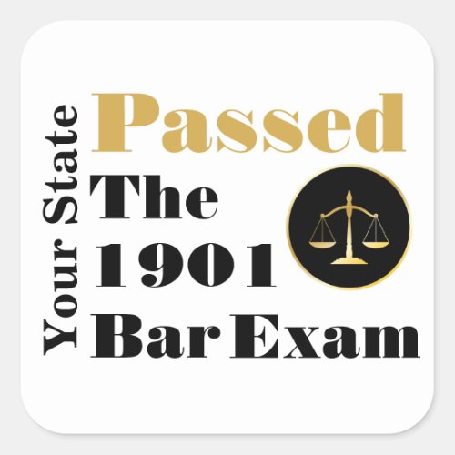 Passed the Bar Exam Customize State  Year Square Sticker