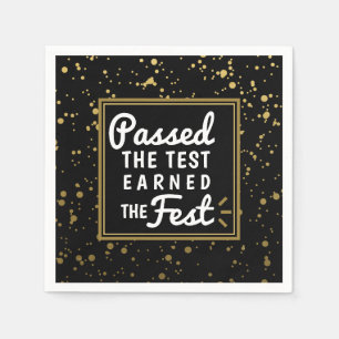Passed the Test Earned the Fest Gold Confetti Grad Napkins