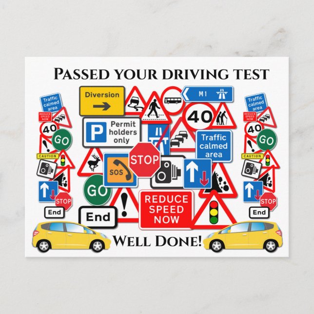 Passed your Driving Test ~ Congratulations! Postcard (Front)