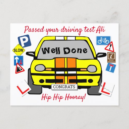 Passed your Driving Test Congratulations Postcard