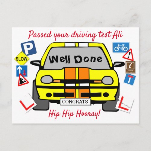 Passed your Driving Test Congratulations Postcard