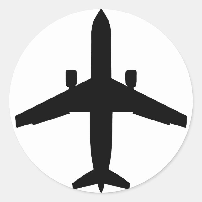 passenger Aeroplane Classic Round Sticker (Front)