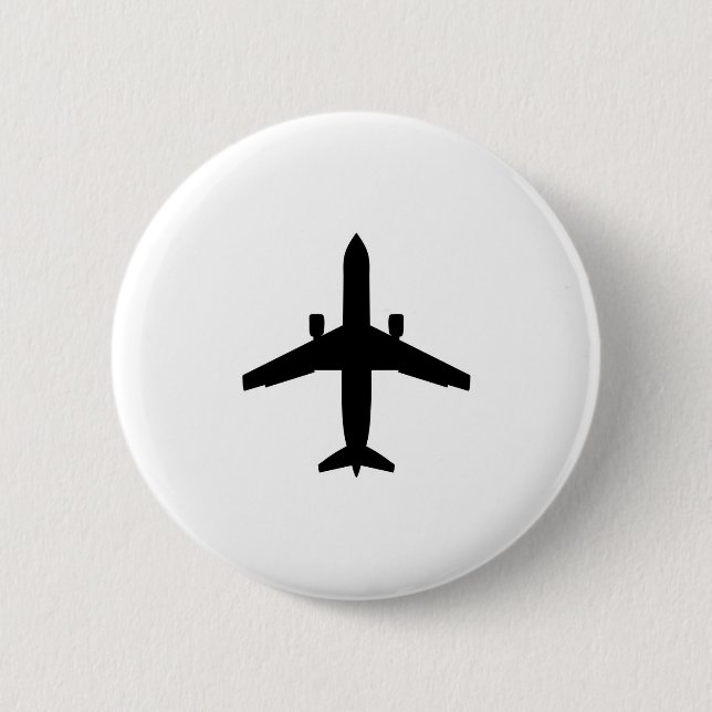 passenger Aeroplane Pinback Button (Front)