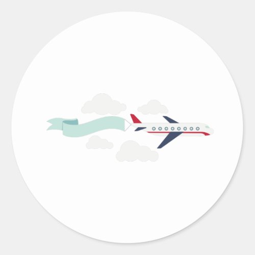 Passenger Airplane Classic Round Sticker