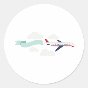 Passenger Airplane Classic Round Sticker