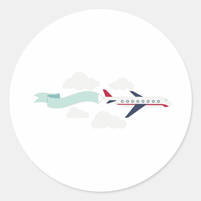 Passenger Airplane Classic Round Sticker (Front)