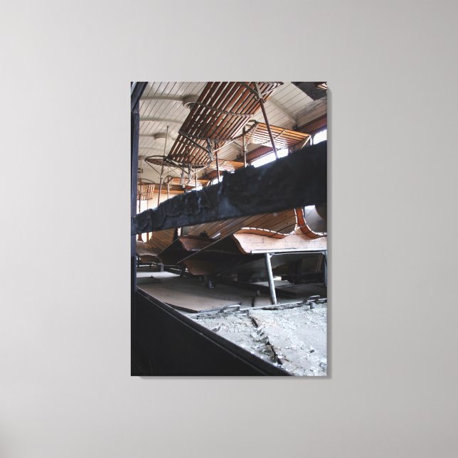 Passenger cars wooden walls down Le Mastrou Canvas Print (Front)