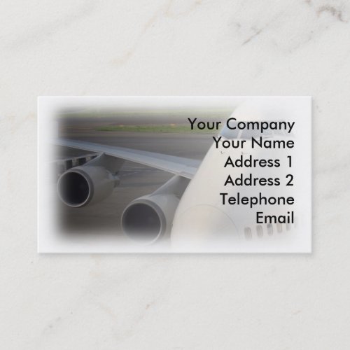Passenger Jetliner on Tarmac Business Cards