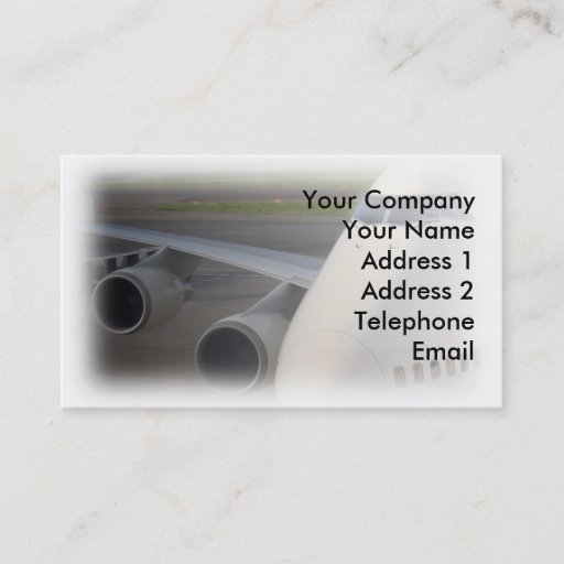 Customizable Passenger Jetliner on Tarmac Business Cards
