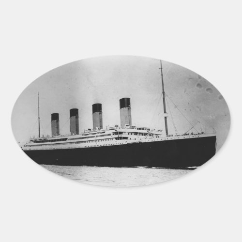Passenger Liner Steamship RMS Titanic Oval Sticker