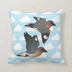Passenger Pigeon Flight Cotton Throw Pillow