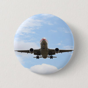 Passenger Plane Pinback Button