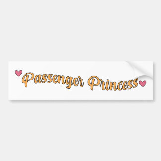 Passenger Princess - Retro Script Heart Design Bumper Sticker