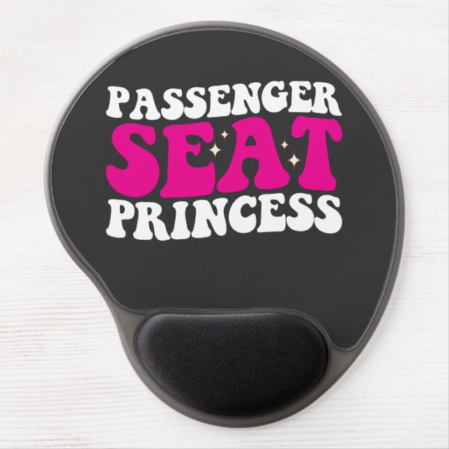 Passenger Seat Princess Girl Car Groovy Retro Gel Mouse Pad (Front)