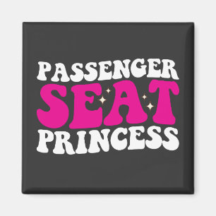 Passenger Seat Princess Girl Car Groovy Retro Magnet