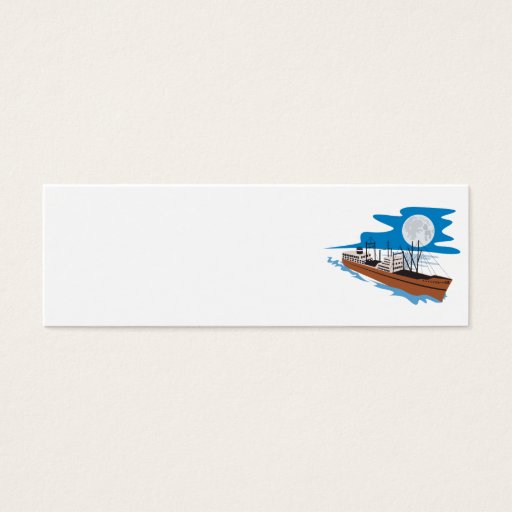 Customizable Passenger Ship Cargo Boat Retro Business Card Templates
