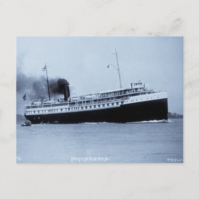 Passenger Steamer Minnesota - Louis Pesha Postcard (Front)