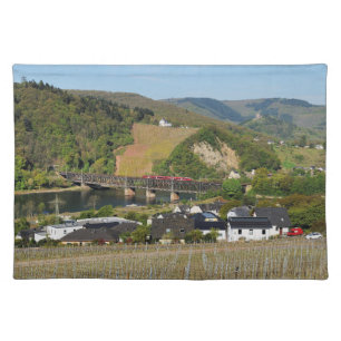 passenger train in Bullay Cloth Placemat