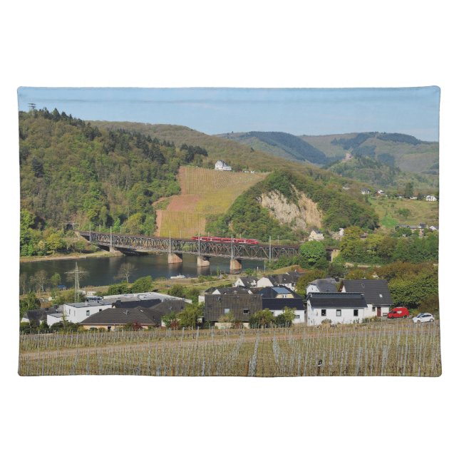 passenger train in Bullay Cloth Placemat (Front)