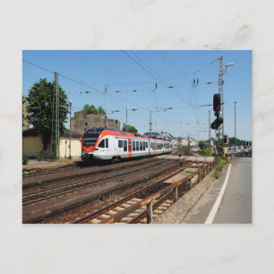passenger train in Rüdesheim am Rhein Postcard