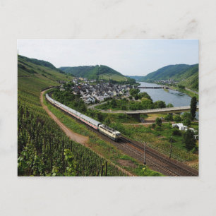 passenger train postcard