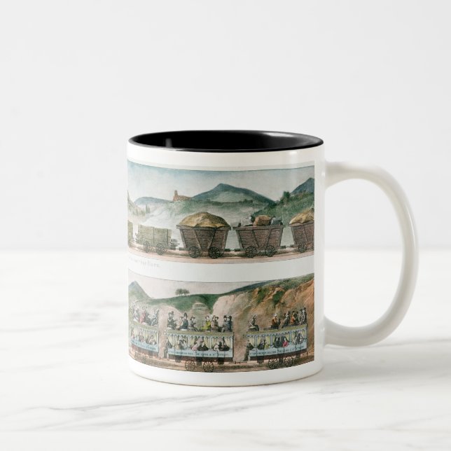 Passengers and freight the first French line Two-Tone Coffee Mug (Right)