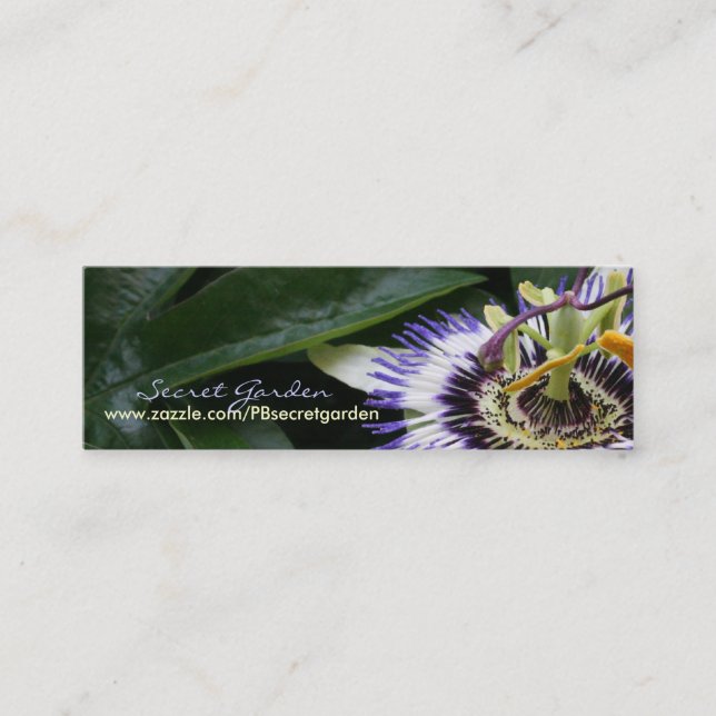 Passiflora 2 Floral Photography Mini Business Card (Front)
