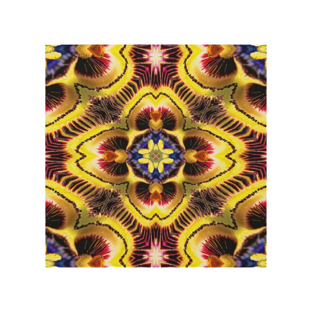 Passiflora Caerulea Pattern Wood Wall Art (Front)
