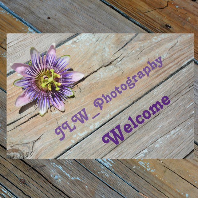 Passiflora on Weathered Wood Doormat (Creator Uploaded)