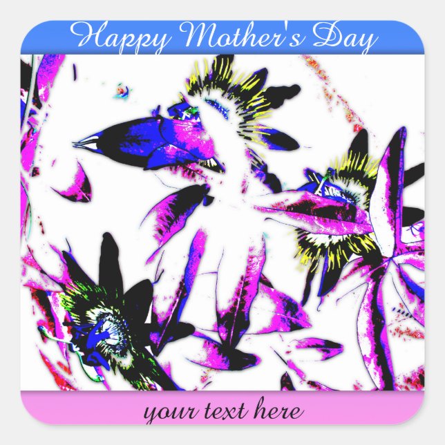 Passiflora Porcelain Floral Pattern Sticker (Front)