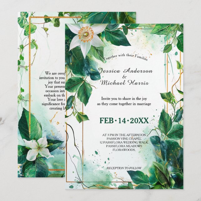 Passiflora Serenity Invitation (Front/Back)