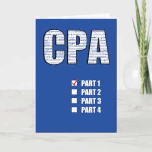 Passing 1 Part CPA Congratulations, CPA, Blue Card