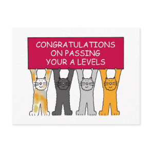 Passing A levels Congratulations Postcard