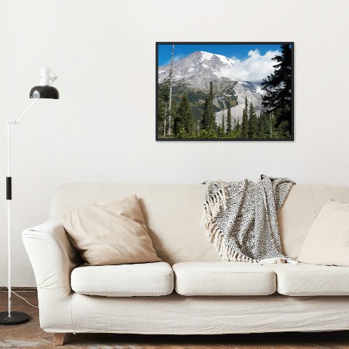 Passing Cloud Over Mount Rainier Landscape Poster