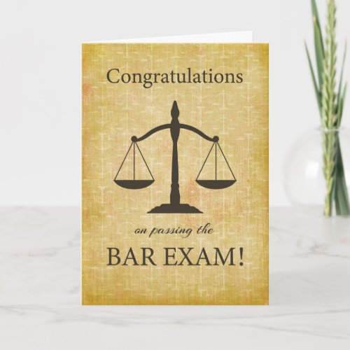 Passing Law Board Bar Exam Congratulations Scale Card