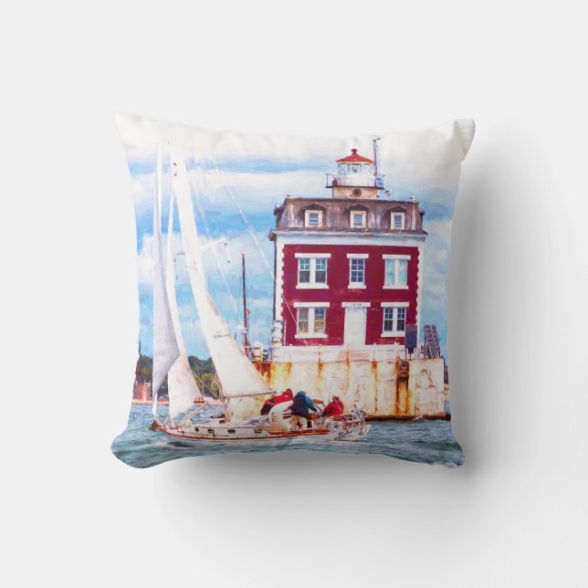 Passing Ledge Light Throw Pillow (Front)