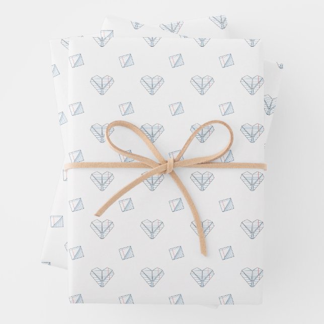 Passing Notes Old School Valentine’s Day Wrapping Paper Sheets (In situ)