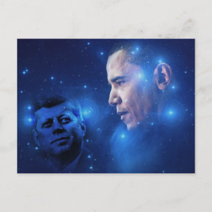 Passing of the Torch, John F. Kennedy Barack Obama Postcard